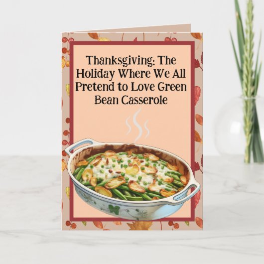 Erntedank Green Bean Casserole Spaß Karte (Vorderseite)