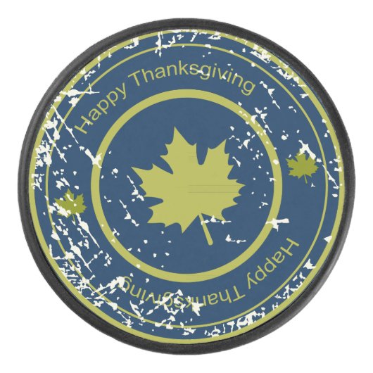 Erntedank Green Maple Leaf, Eishockey Puck (Vorderseite)