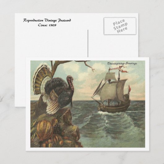 Erntedank Greetings Feiertagspostkarte (Vorne/Hinten)