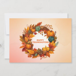 Erntedank Greetings Floral Fall Wreath Feiertagskarte