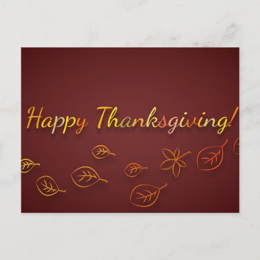 Erntedank Greetings Postkarte (Vorderseite)