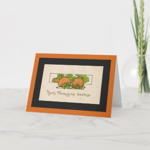 Erntedank Greetings - Pumpkin-Art Deco Feiertagskarte