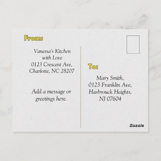 Erntedank "Grillkäse Fries Recipe Card" Postkarte (Rückseite)