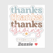 Erntedank Groovy Typografie Design Aufkleber (Blatt)