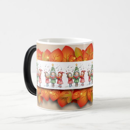 Erntedank, Grüße, Herbst Verwandlungstasse (Vorderseite Links)