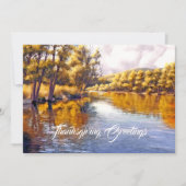 Erntedank Grüße. Herbstlandschaft Feiertagskarte (Vorderseite)