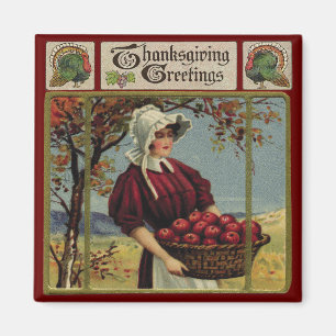 Erntedank-Grüße im Vintage-Stil Magnet