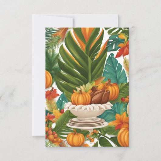 Erntedank Grüße - Tropischer Stil Dankeskarte (Vorderseite)