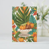 Erntedank Grüße - Tropischer Stil Dankeskarte (Stehend Vorderseite)