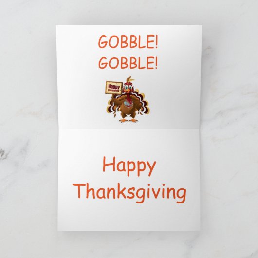 Erntedank Grußkarte/Türkei Feiertagskarte (Innenseite)