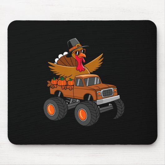 Erntedank-GTruthahn-Reiten-Monstertruck Mousepad (Vorne)