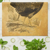 Erntedank-Hahn Küchentuch (Gefaltet)