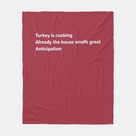 Erntedank Haiku Gedicht Minimal Burgundy Fleecedecke (Vorderseite)