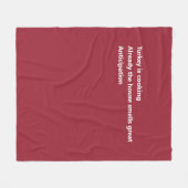 Erntedank Haiku Gedicht Minimal Burgundy Fleecedecke (Vorderseite (Horizontal))
