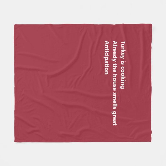 Erntedank Haiku Gedicht Minimal Burgundy Fleecedecke (Vorderseite (Horizontal))