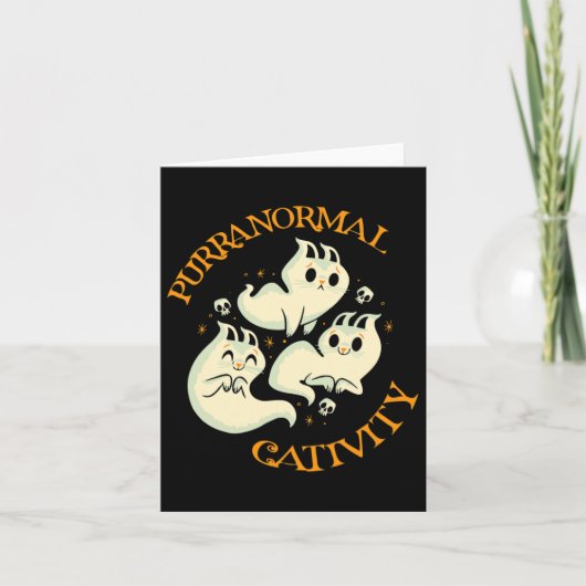 Erntedank Halloween Fall Funny Niedlich Purranorma Karte (Vorderseite)