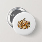 Erntedank Halloween Fall Tier Leopard Pumpkin Button (Vorne & Hinten)