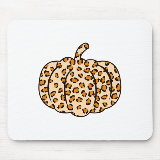 Erntedank Halloween Fall Tier Leopard Pumpkin Mousepad (Vorne)