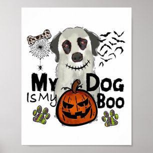Erntedank Halloween fällt mein Hund ist meine Boot Poster