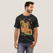 Erntedank Halloween Pumpkin Eichhörnchen Funn T-Shirt (Vorne ganz)