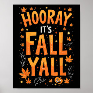 Erntedank Halloween sein Fall Y'all Fall Poster