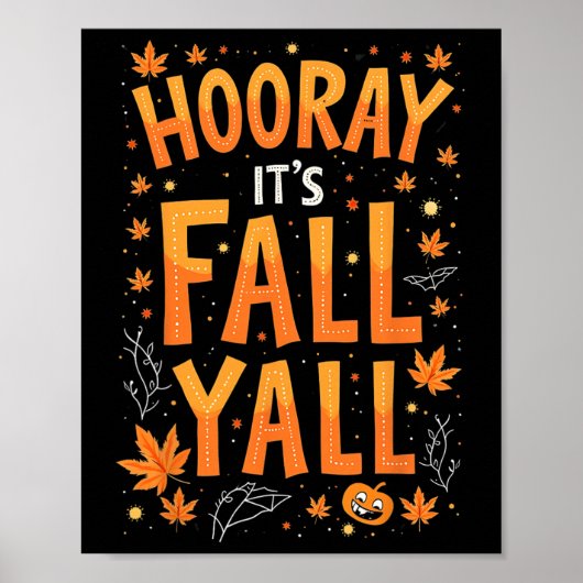 Erntedank Halloween sein Fall Y'all Fall Poster (Vorne)