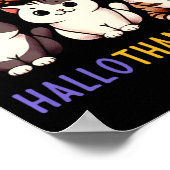 Erntedank Halloween Weihnachtskatzen Happy Hallot Poster (Ecke)