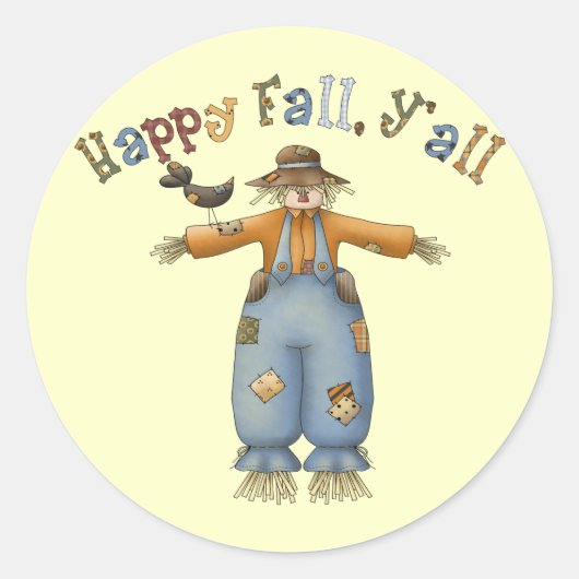 Erntedank Happy Fall Round Stickers (Vorderseite)