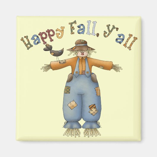 Erntedank Happy Fall Square Magnet (Vorne)