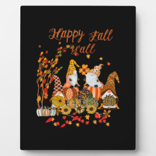 Erntedank Happy Fall Yall Gnome Leopard Fotoplatte