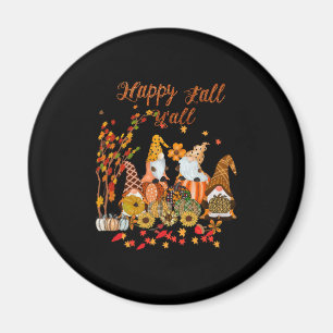 Erntedank Happy Fall Yall Gnome Leopard Magnet