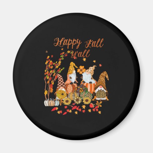Erntedank Happy Fall Yall Gnome Leopard Magnet (Vorne)