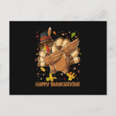 Erntedank-Happy Thanksgiving Dabbing Türkei Einladungspostkarte (Vorderseite)