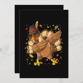 Erntedank-Happy Thanksgiving Dabbing Türkei Save The Date (Vorne/Hinten)