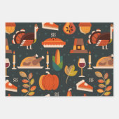 Erntedank Happy Turkey Day Mustergeschenk Geschenkpapier Set (Vorderseite 2)