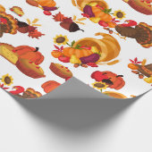 Erntedank Happy Turkey Day Pumpkin Muster Geschenk Geschenkpapier (Ecke)