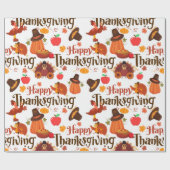 Erntedank Happy Turkey Day Pumpkin Muster Geschenk Geschenkpapier (Flach)