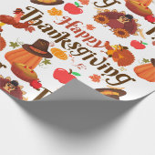 Erntedank Happy Turkey Day Pumpkin Muster Geschenk Geschenkpapier (Ecke)