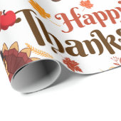 Erntedank Happy Turkey Day Pumpkin Muster Geschenk Geschenkpapier (Rolleneckpunkt)
