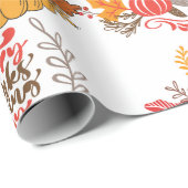 Erntedank Happy Turkey Day Pumpkin Muster Geschenk Geschenkpapier (Rolleneckpunkt)