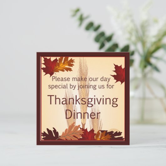 Erntedank Harvest Design Dinner Einladung (Stehend Vorderseite)