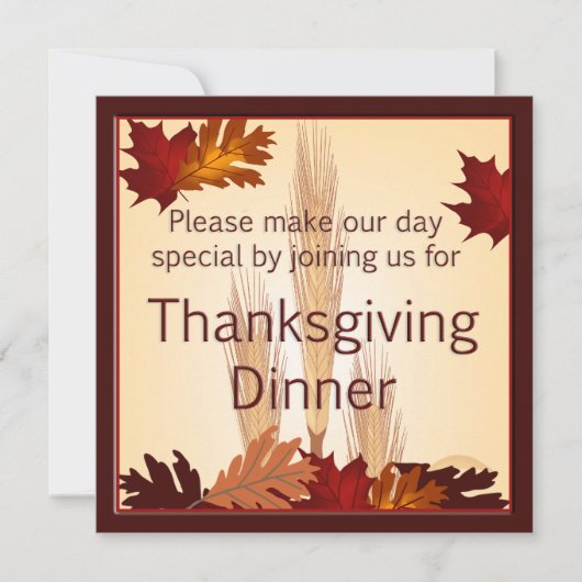 Erntedank Harvest Design Dinner Einladung (Vorderseite)