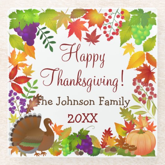 Erntedank Harvest Glasuntersetzer (Vorderseite)