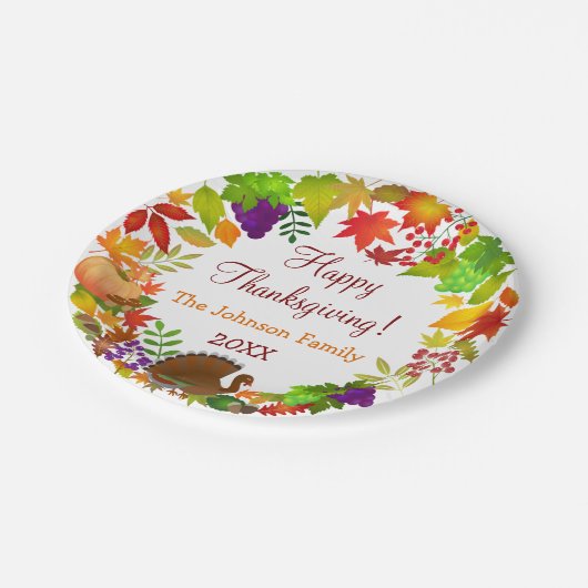 Erntedank Harvest Pappteller (Schrägansicht)