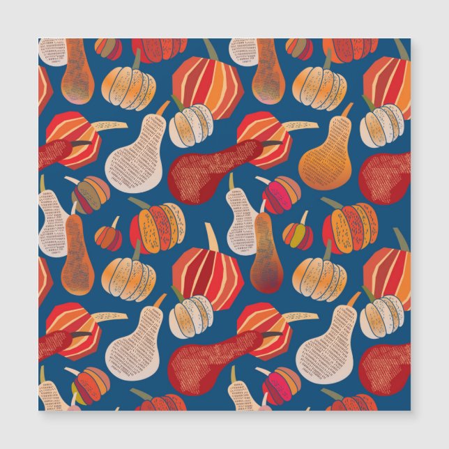 Erntedank Harvest: Pumpkin Vintag Art Magnetkarte (Vorderseite)