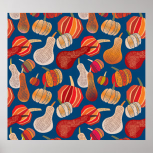 Erntedank Harvest: Pumpkin Vintag Art Poster