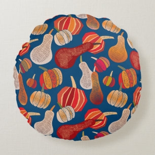 Erntedank Harvest: Pumpkin Vintag Art Rundes Kissen