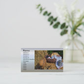 Erntedank Harvest Szene mit Strohhut - Korb Visitenkarte (Stehend Vorderseite)