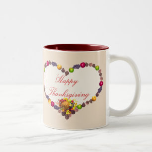 Erntedank Heart Zweifarbige Tasse