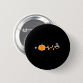 Erntedank Heartbeat Pumpkin Stethoscope Fall Sc Button (Vorne & Hinten)